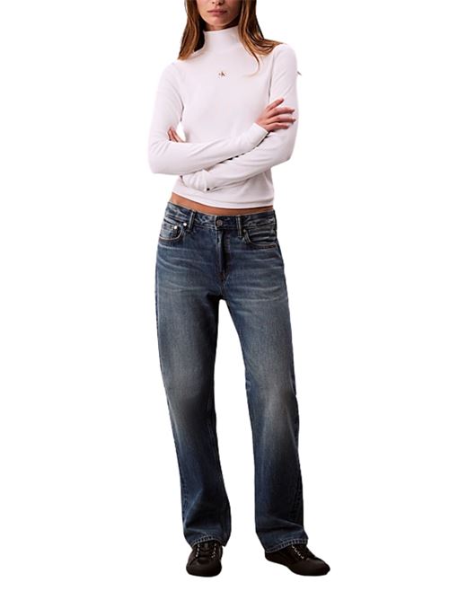 T-shirt a collo alto in cotone Calvin Klein Jeans | LV047D203GYAA